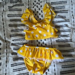 Toddler cat& jack yellow polka dot bikini